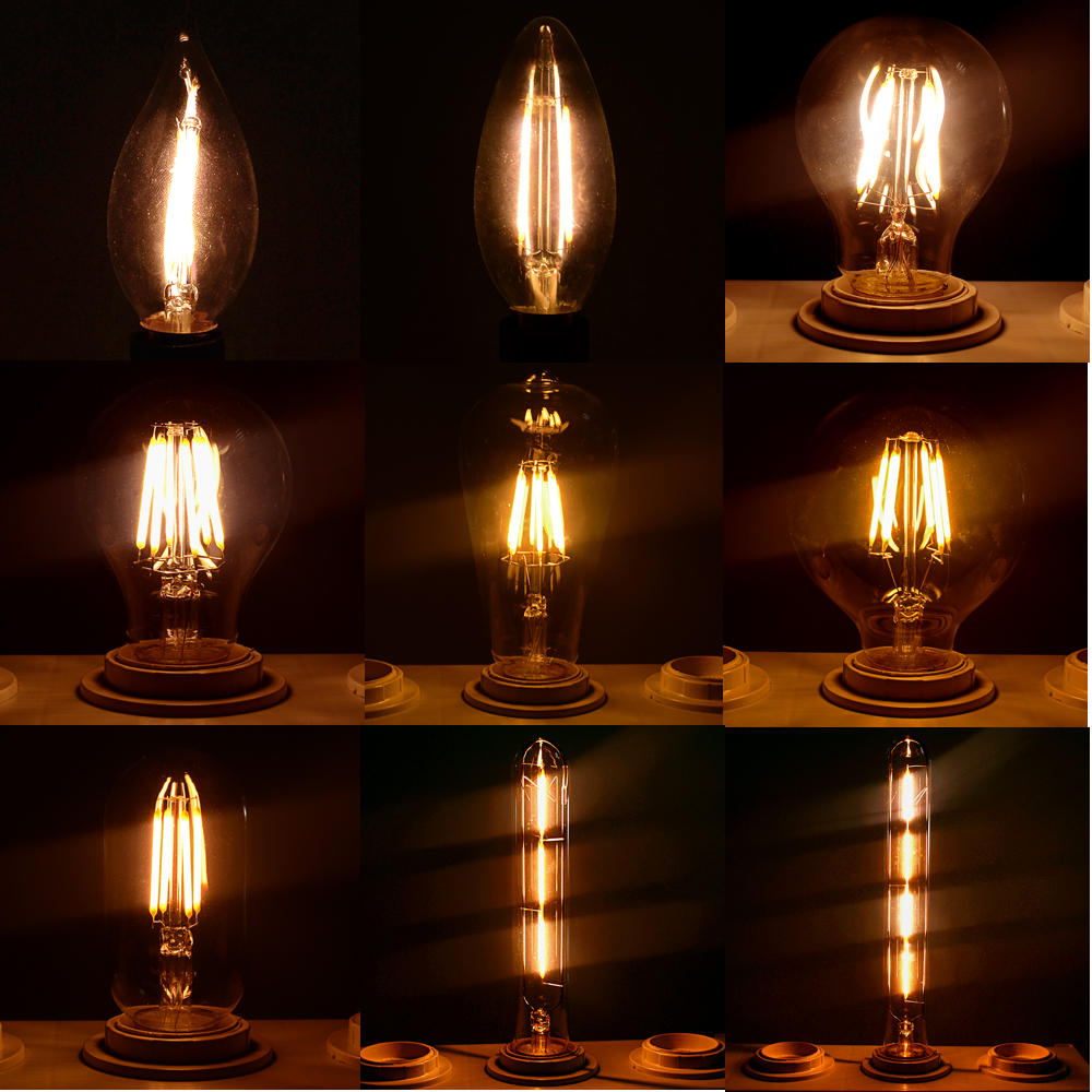 G4 G9 E27 E14 2W 15W 50W Edison Filament LED Glühbirne 